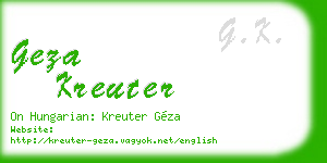 geza kreuter business card