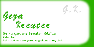 geza kreuter business card